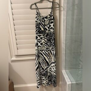 White House Black Market Zebra Print Maxi Dress